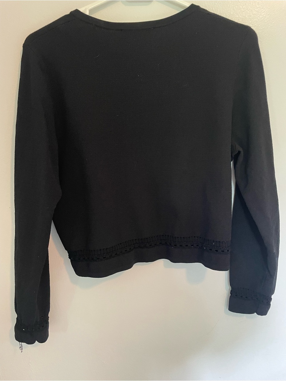 Sandro Black Embroidered Lace-Trim Cardigan - Picture 7 of 8
